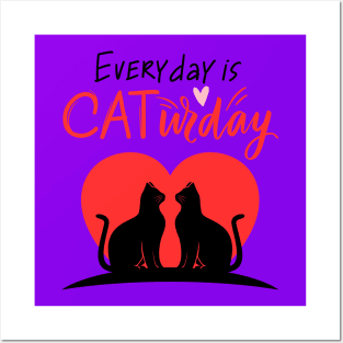 caturday t shirt Posters and Art